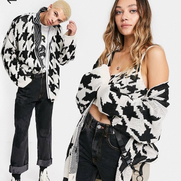ASOS unisex houndstooth coord cardigan - Picture 2 of 5